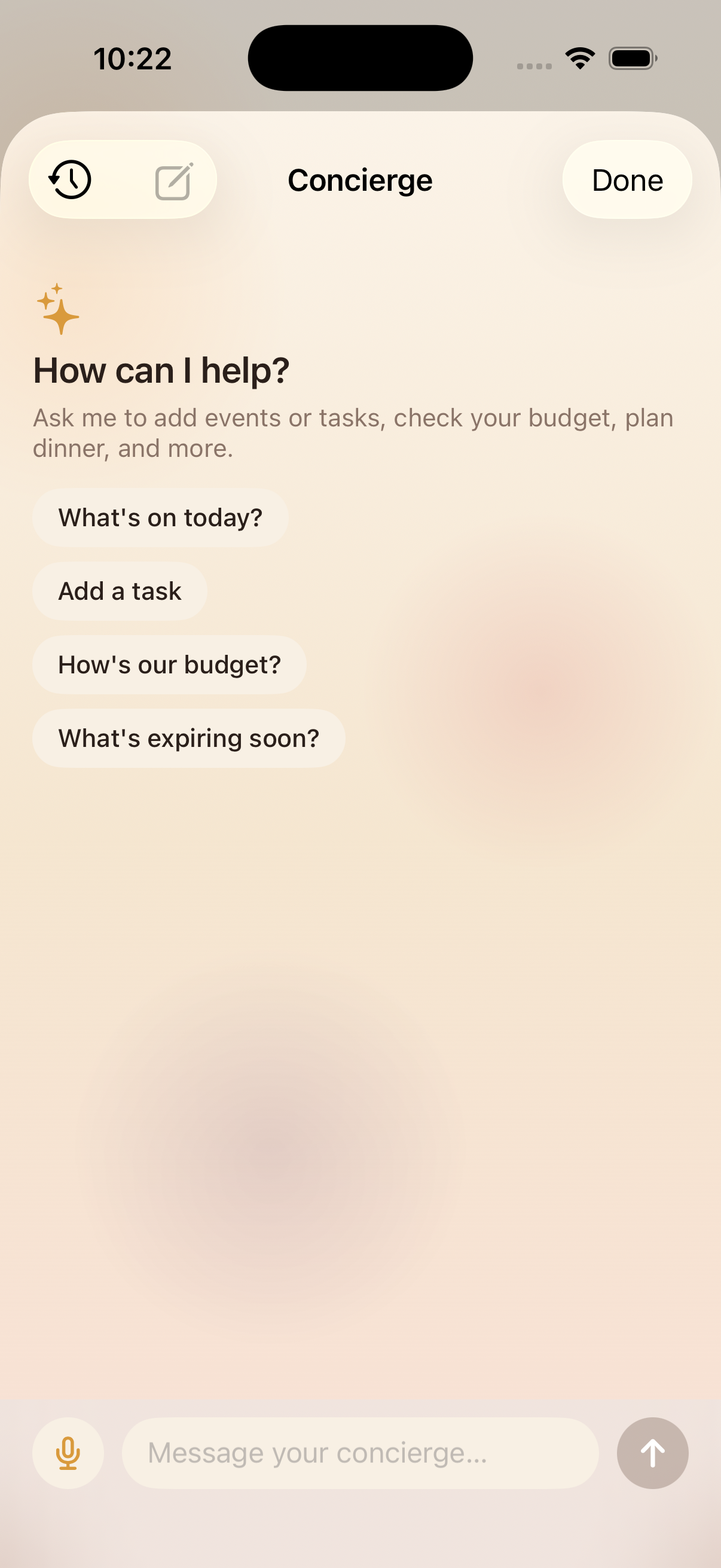 Kinrows Concierge — ask in plain words to run the app for you